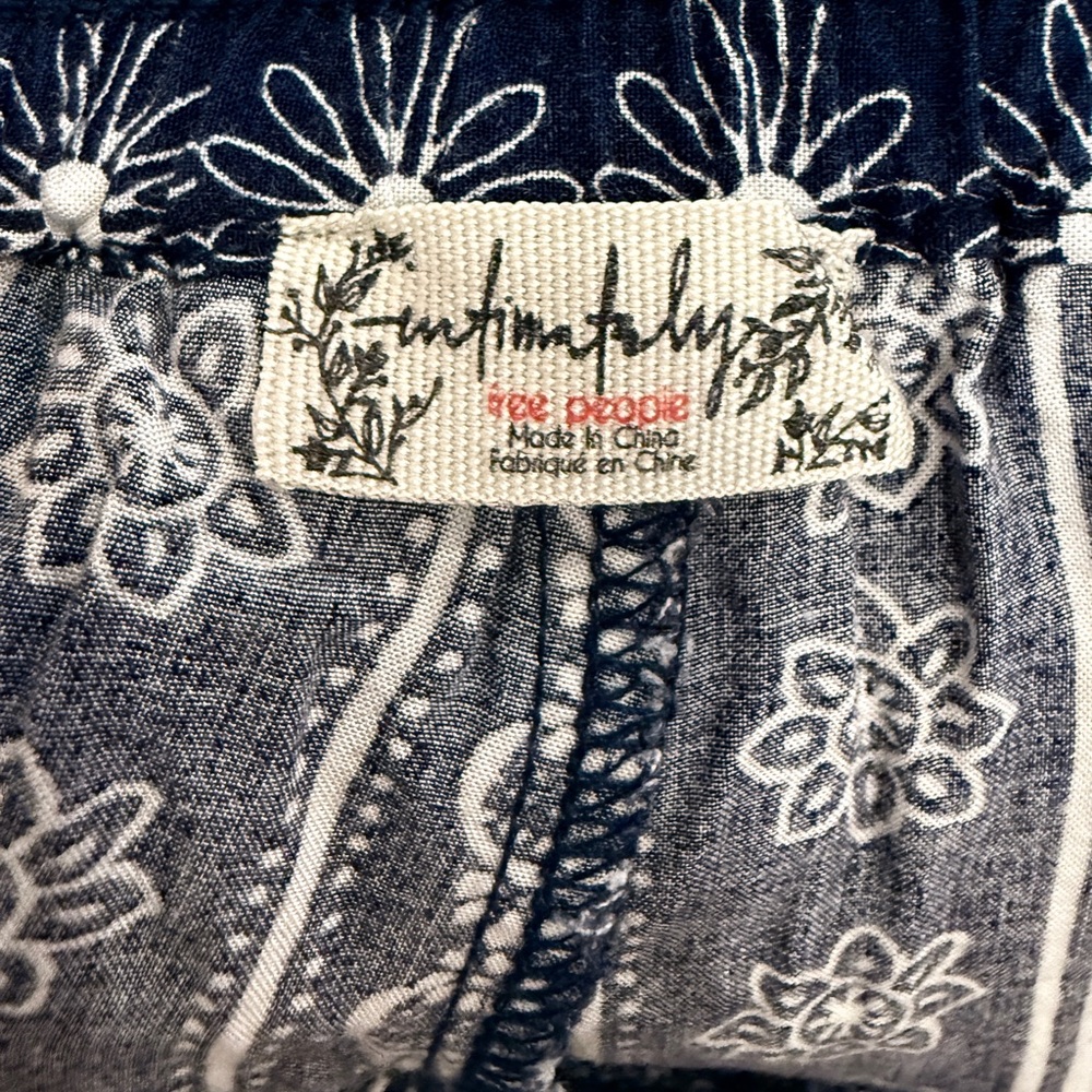 Intimately Free People Navy Boho Bandana Style Print Wide Leg Pants sz - Picture 7 of 11